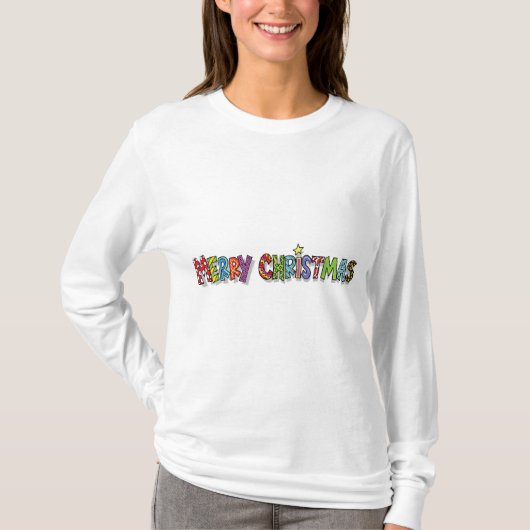 T-shirt Long Noël gainé des femmes (Devant)