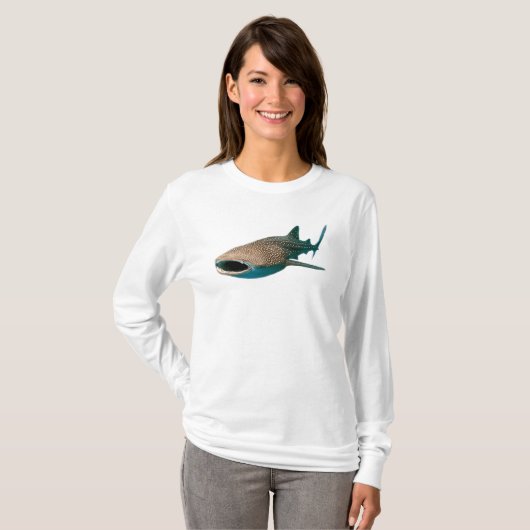 T-shirt long requin-baleine (Devant entier)