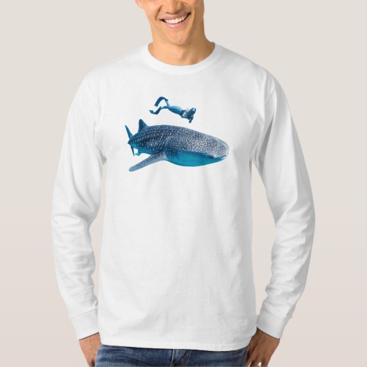 T-shirt long requin-baleine (Devant)