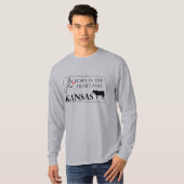 T-shirt Long Sleeve Né dans le coeur du Kansas (Devant entier)