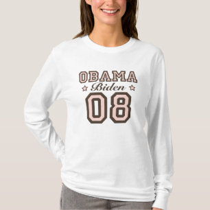 T-shirt Long tee - shirt de douille d'Obama Biden 08
