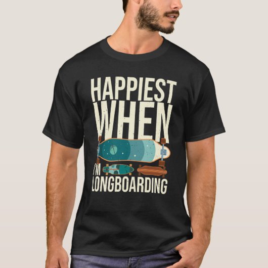 T-shirt Longboard Skateboard Board Wheels Longboarder Begi (Devant)
