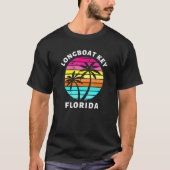 T-shirt Longboat Key Florida Sunset Palm Trees Famille Vac (Devant)