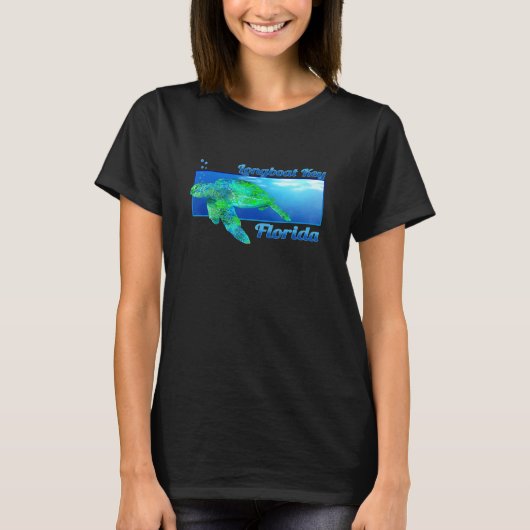 T-shirt Longboat Key Floride Natation Tortue (Devant)