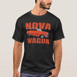 T-shirt longroof chevy rouge de chariot du nova 1963 II