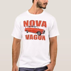 T-shirt longroof chevy rouge de chariot du nova 1963 II