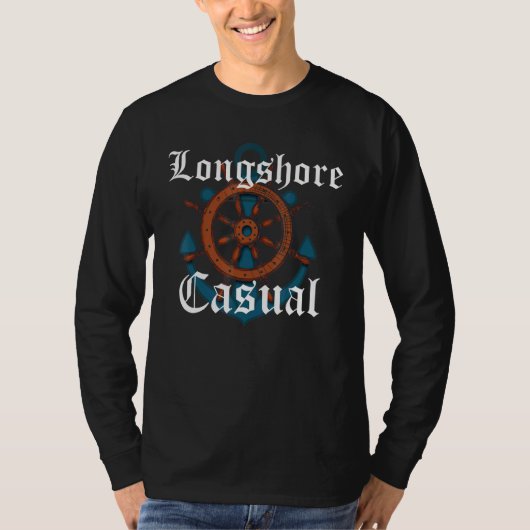 T-shirt Longshore Décontracté Old English Ancre Wheel (Devant)