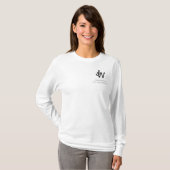 T-shirt Longsleeve blanc de base T du logo des femmes de (Devant entier)
