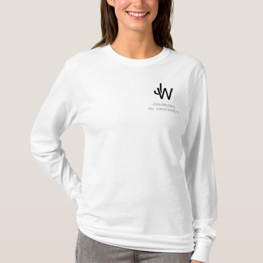T-shirt Longsleeve blanc de base T du logo des femmes de (Devant)