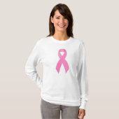 T-shirt longtemps gainé d'Awarness de cancer du (Devant entier)