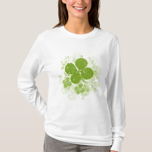 T-shirt longtemps gainé de shamrock (Devant)