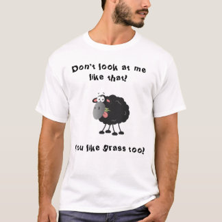 T-shirt Longue Agneau perdu : Grass mangeant Manger Mouton