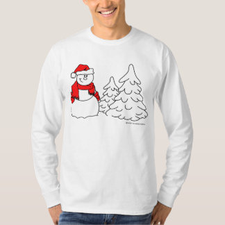 T-shirt Longue chemise de douille de bonhomme de neige