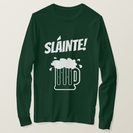 T-shirt Longue chemise de Jour de la Saint Patrick de vert (Design devant)