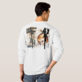 T-shirt Longue chemise de la douille du monteur de lignes (Dos entier)