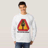 T-shirt Longue chemise de Sleve de signe lent d'humains (Devant entier)