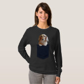 T-shirt Longue Cheveux Dachshund Dans Poche (Devant entier)