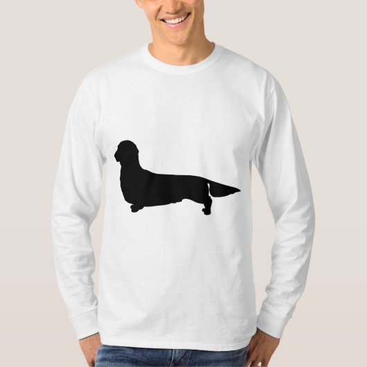 T-shirt Longue Cheveux Dachshunds Hommes Long Manches (Devant)