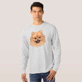 T-shirt Longue douille de Pomeranian (Devant entier)