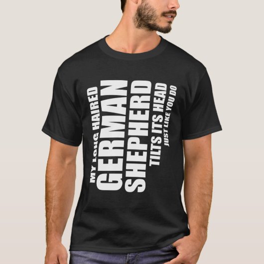 T-shirt Longue Hailé Ger Shepherd Long Cheveux Gsd (Devant)