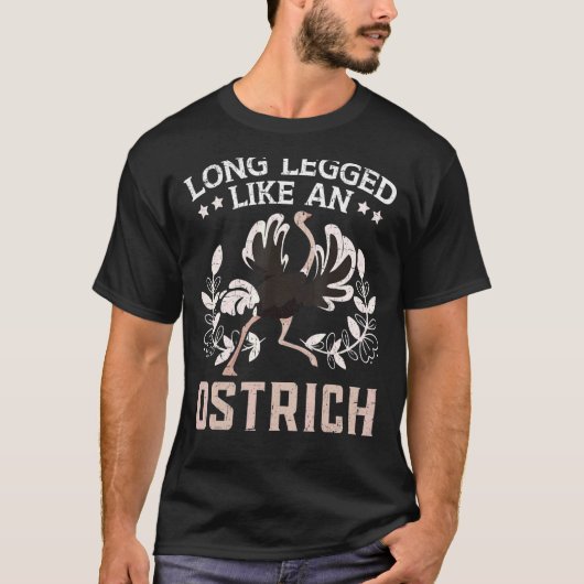 T-shirt Longue Jambe Comme Un Bir D'Ostrich Animal Sans Vo (Devant)
