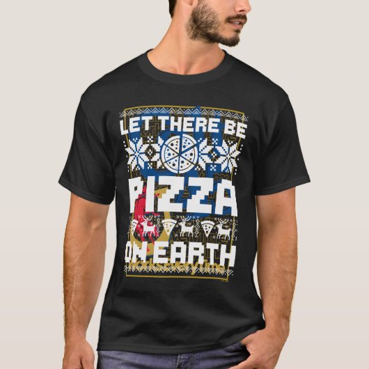 T-shirt Longue Manche Laisser Il Y A Pizza Sur Terre Chemi (Devant)