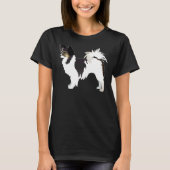 T-shirt Longue race Haired Chihuahua Tri Couleur Basique (Devant)