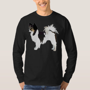T-shirt Longue race Haired Chihuahua Tri Couleur Basique