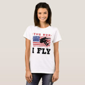 T-shirt Longue Sauter Drapeau Américain Vous Exécutez Je V (Devant entier)