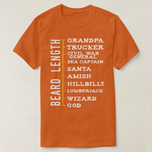 T-shirt Longueur de la barbe (Design devant)