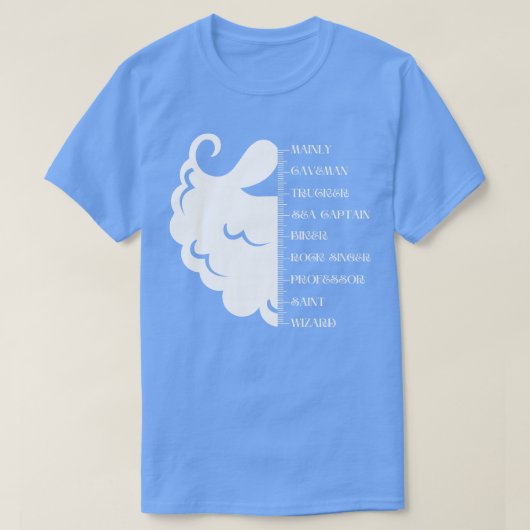 T-shirt Longueur de la barbe croissance et index graphique (Design devant)