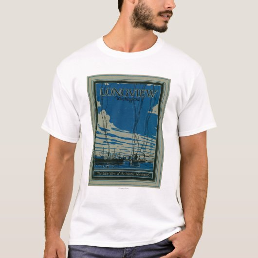 T-shirt Longview, affiche de la publicité de Washington (Devant)