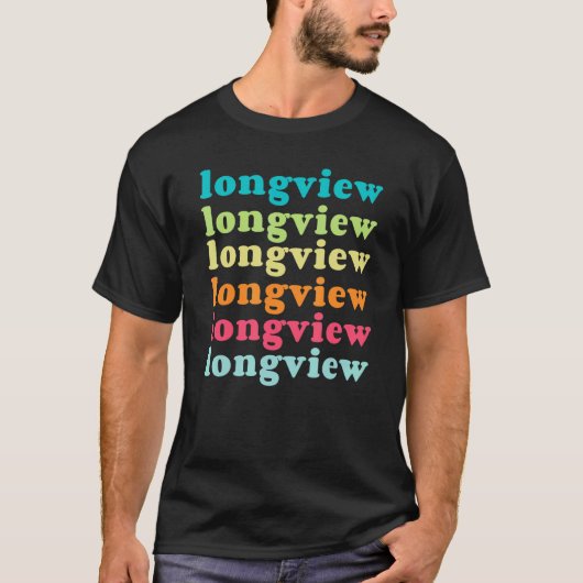 T-shirt Longview Texas  TX  Colorful Repeating Text (Devant)