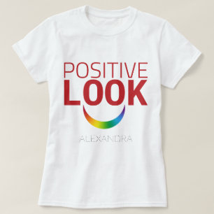 T-shirt Look positif Yeux sourire rouge arc-en-ciel LGBT G