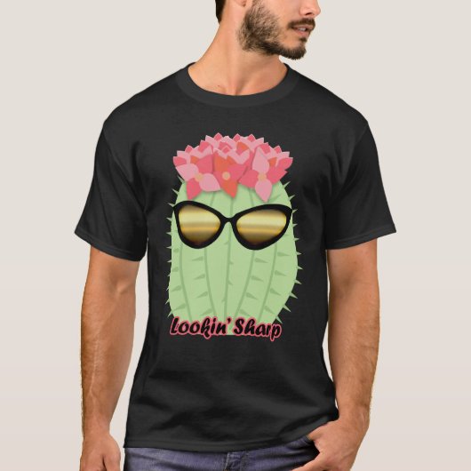 T-shirt Lookin' Sharp Blooming Cactus with Sunglasses (Devant)