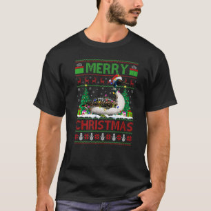 T-shirt Loon Bird Lumières de sapin de Noël Père Noël moc