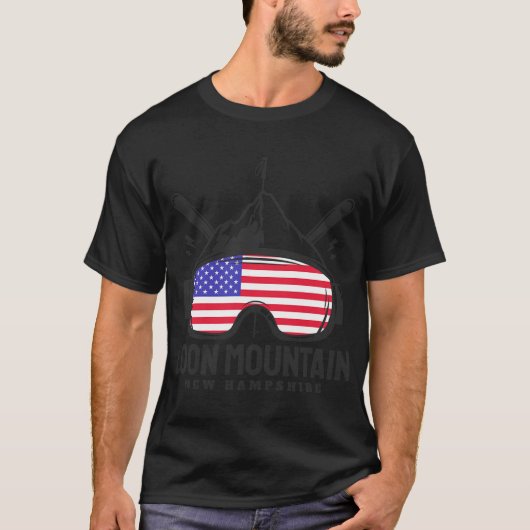 T-shirt Loon Mountain New Hampshire Usa Ski Retro Skiing  (Devant)