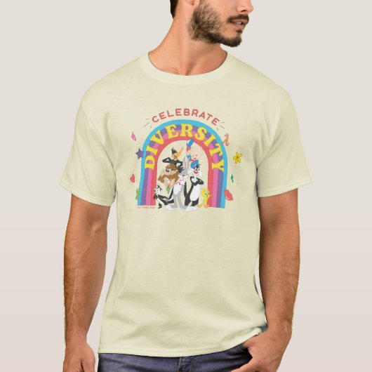 T-shirt LOONEY TUNES™ - Celebrate Diversity Pride Arc-en-c (Devant)