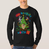 T-shirt Looney Tunes Christmas Naughty, Mais Worth It Taz, (Devant)