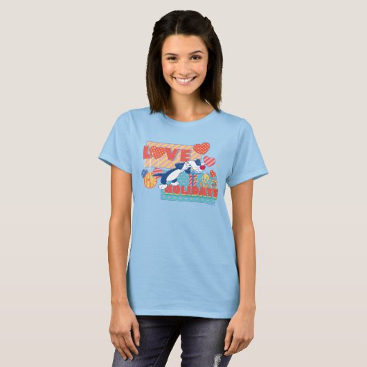 T-shirt LOONEY TUNES™ | SYLVESTER™ & TWEETY™Love Holidays (Devant entier)