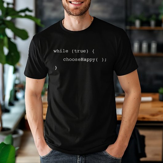 T-shirt Loop Infinite Funny Choisissez Happy Programmer