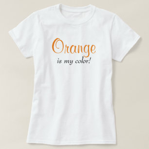 T-shirt L'orange est ma couleur Jolie typographie Phrase g