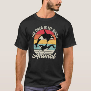 T-shirt L'Orca Est Mon Esprit Animal Retro Vintage Orca Wh