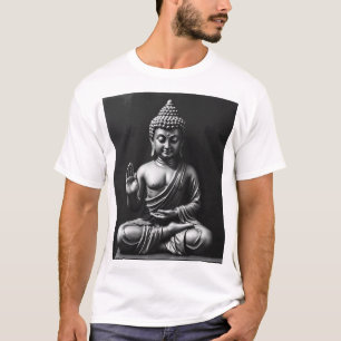 T-shirt Lord Bouddha - Portrait d'art du charbon