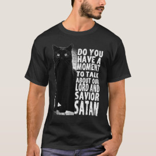 T-shirt Lord Et Sauveur Satan Satanic Gothique Chat Occult