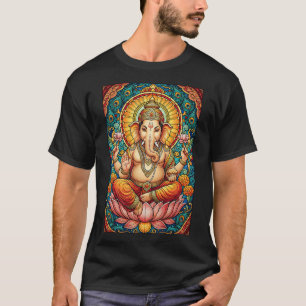 T-shirt Lord Ganesha Vitrail Dieu hindou Hindouisme