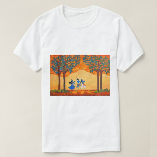 T-shirt Lord krishna danse avec radha (Design devant)