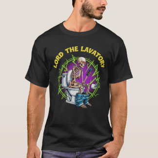 T-shirt LORD OF THE LAVATORY – Skeleton on Toilet Graphic 