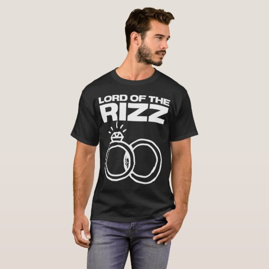 T-shirt Lord of the Rizz Mariage Rings Fiançailles de mari (Devant entier)