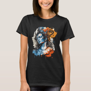 T-shirt Lord Shiva Dieu hindou Effet d'encre éclaboussure